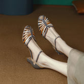 LBSFY  -  New Summer Women Sandals Party Prom Wedding Pumps Genuine Leather Thin Strap High Heels Fashion Sexy Concise Shoes Woman